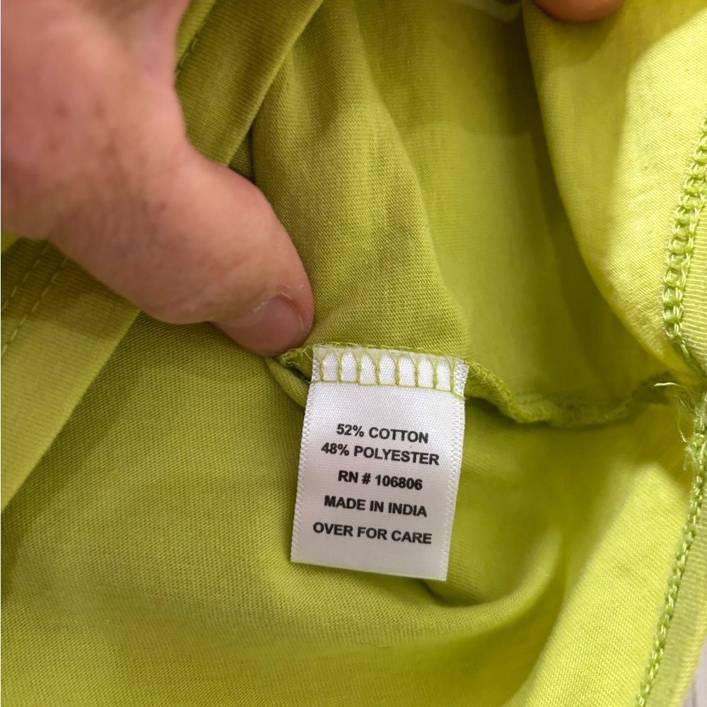 Emily Daniels Chartreuse 3/4 Sleeve 1/2 Button-Up W/Pocket Top Size M - Picture 5 of 8